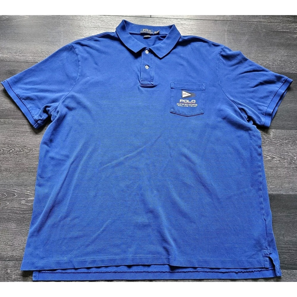 Polo Ralph Lauren Polo Shirt Mens 2XL Blue Offshore Sailing Team P15 Preppy Boat